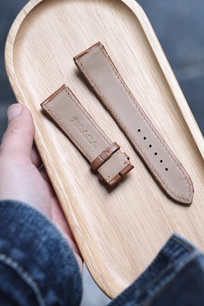 Camel Alligator Strap (FOLDED EDGE)5
