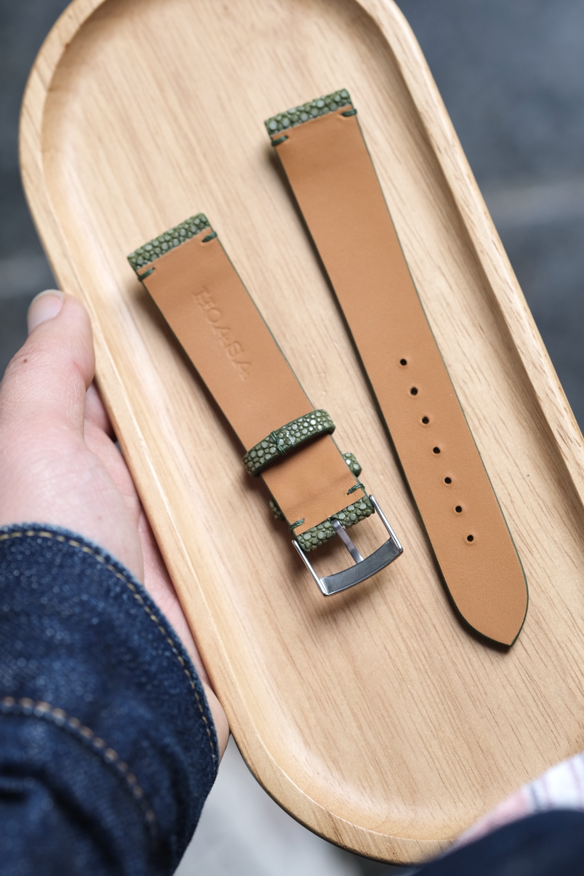 Green Stingray Leather Watch Strap 9 Stingray Leather Watch Strap3