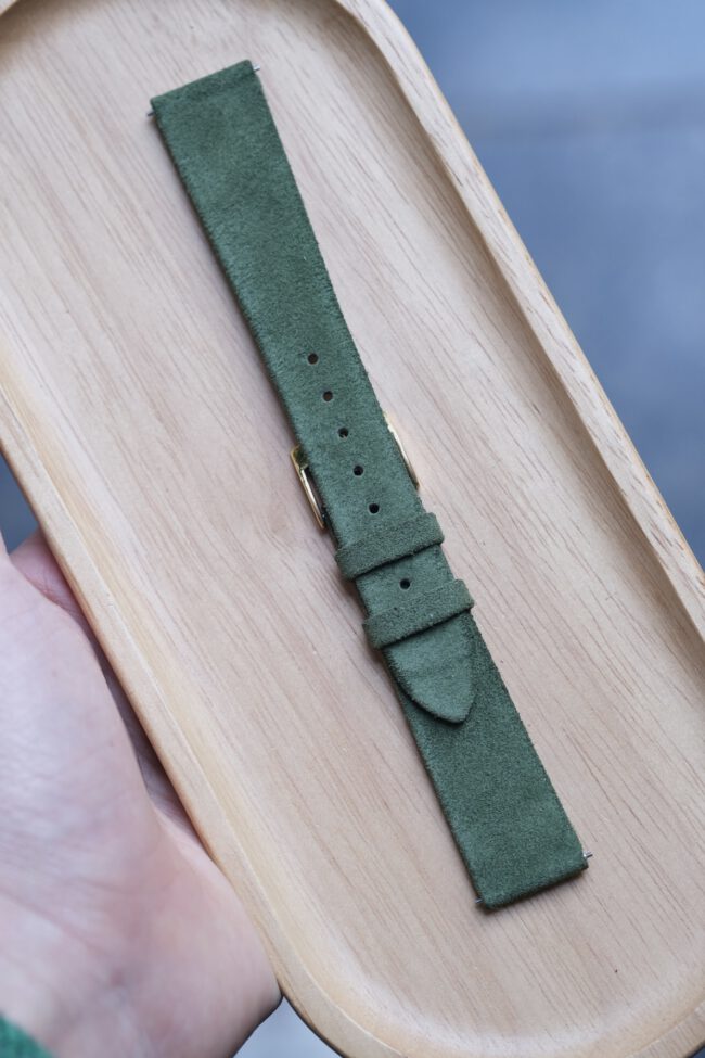 Dark Green Suede Stitchless Strap (FOLDED EDGE)1