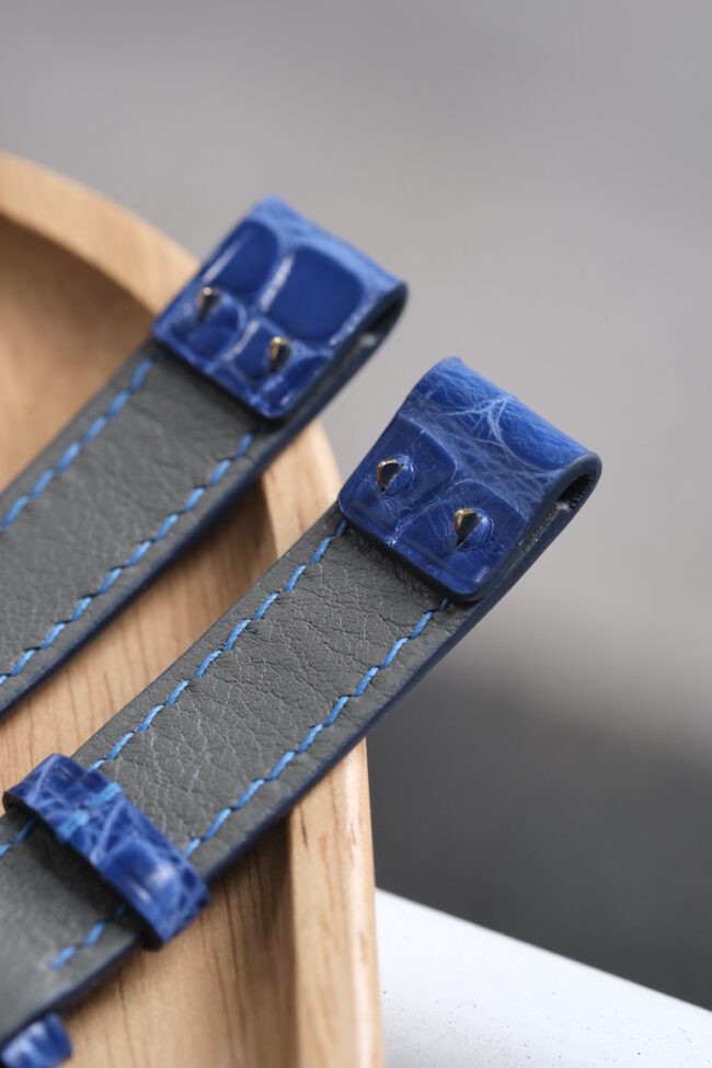 Glossy Alligator Leather Fixed Bars Strap3