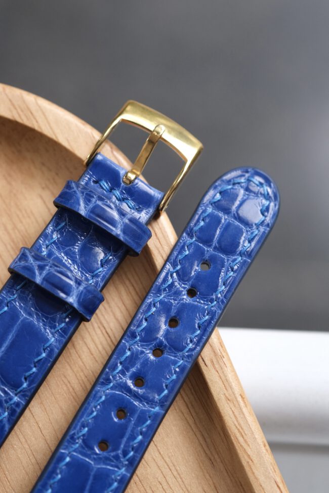 Glossy Alligator Leather Fixed Bars Strap5