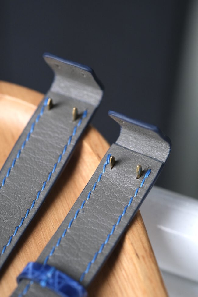 Glossy Alligator Leather Fixed Bars Strap8