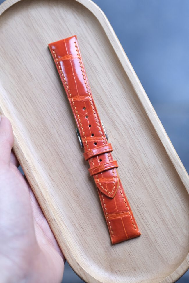 Glossy Orange Alligator Signature Strap1
