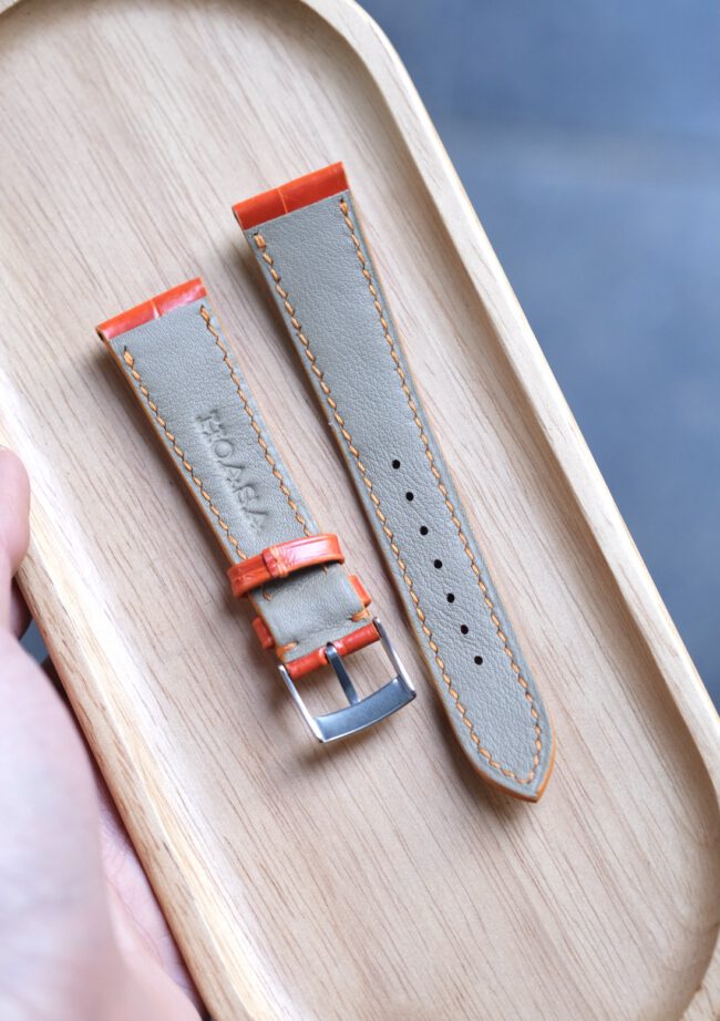 Glossy Orange Alligator Signature Strap3