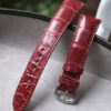 Glossy Red Alligator Strap for Cartier Tank