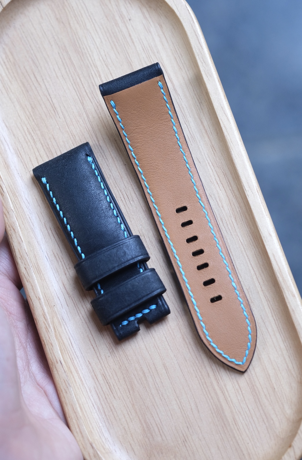 Matte Black Cowhide Strap for Panerai Watches 9 Matte Black Cowhide Strap for Panerai Watches2