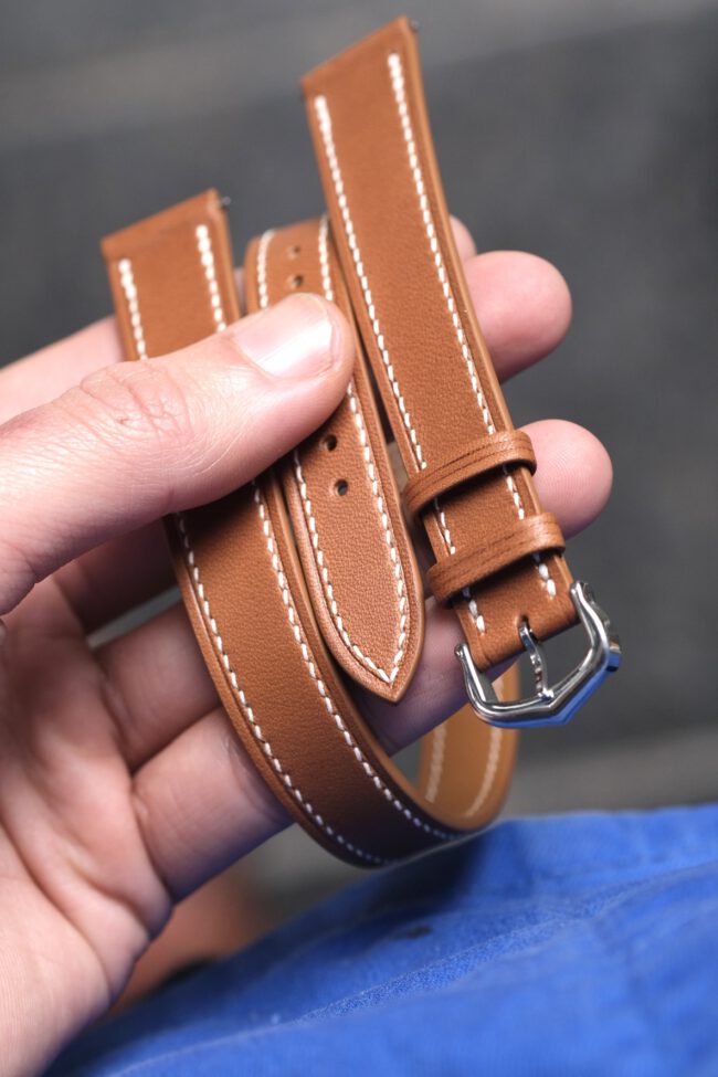Double Tour Watch Strap For Cartier Tank (Barenia leather)