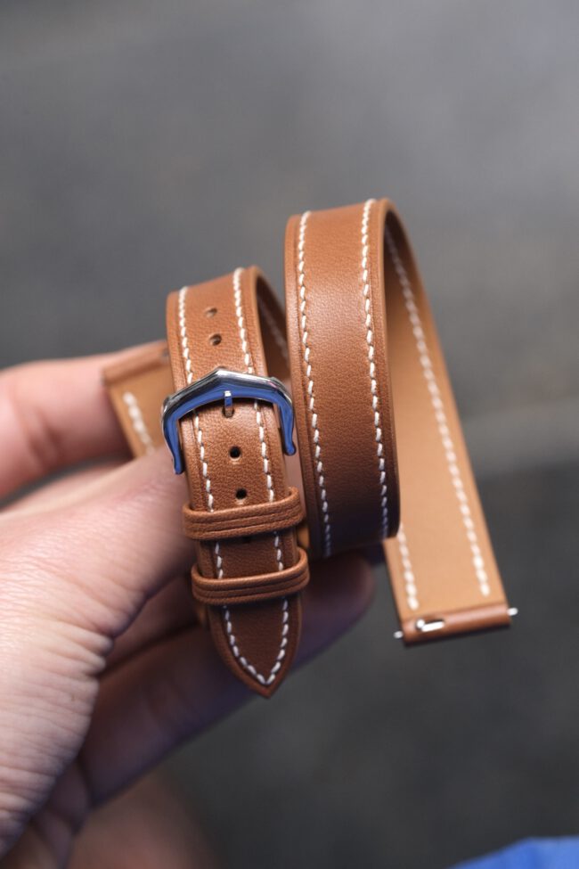 Double Tour Watch Strap For Cartier Tank (Barenia leather)2