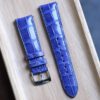 Glossy Blue Alligator Strap for Cartier Tank