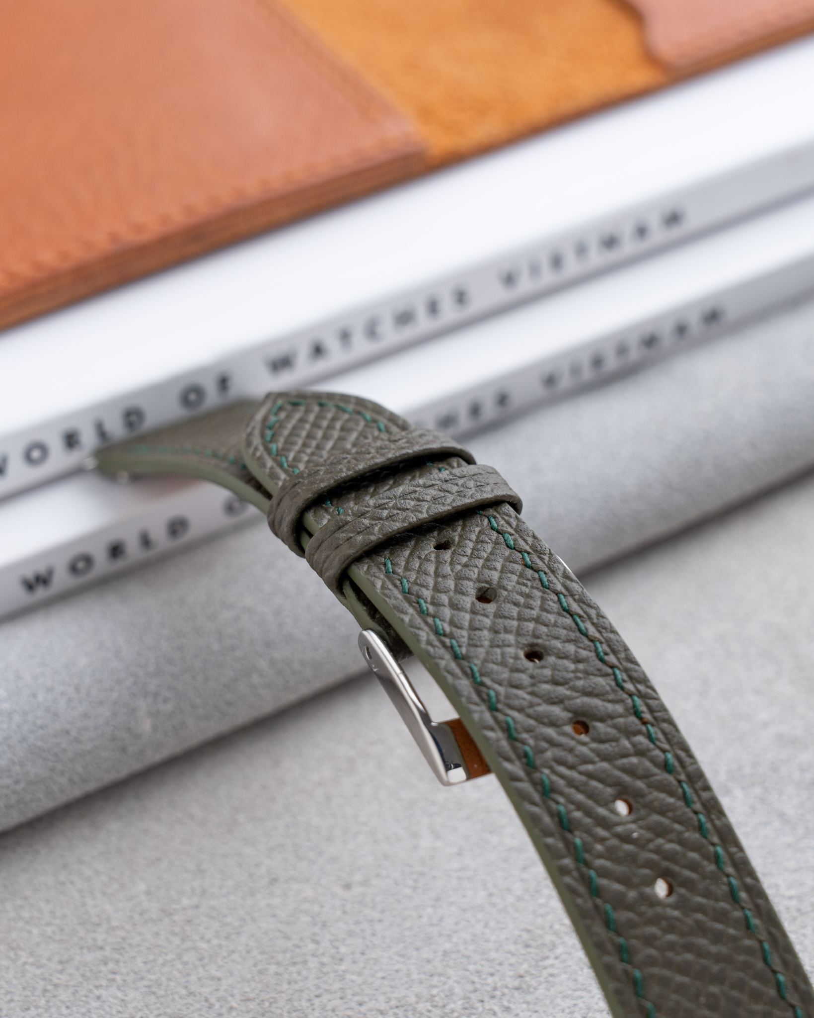 Moss Green Epsom Slim Strap 10 Moss Green Epsom Slim Strap2