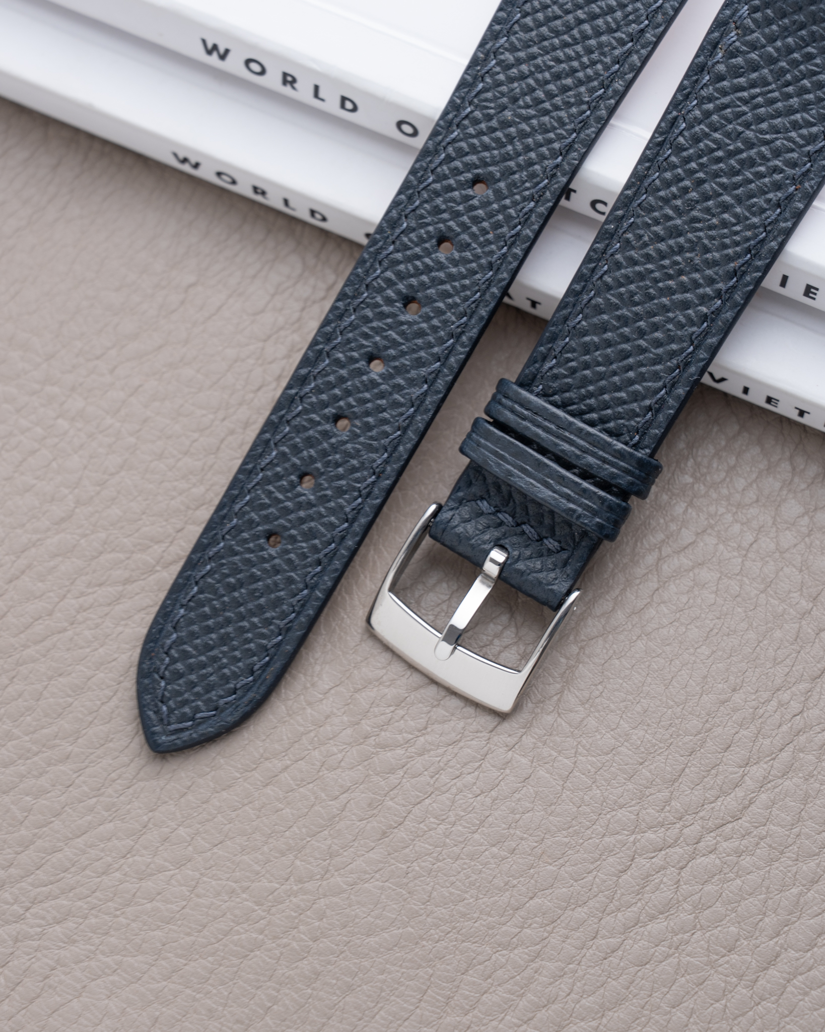 Navy Epsom Slim Strap 9 Navy Epsom Slim Strap1