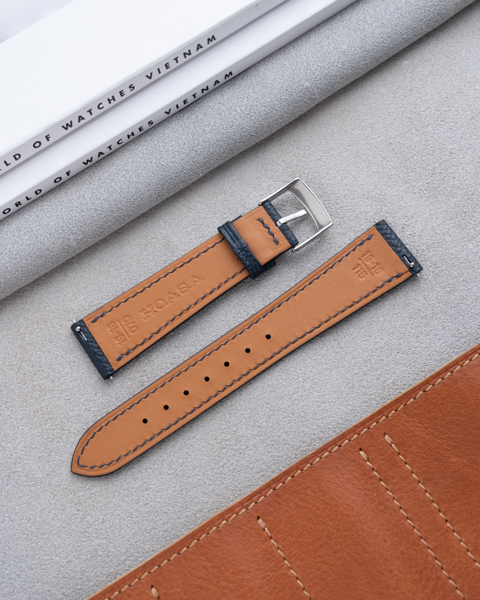 Navy Epsom Slim Strap 11 Navy Epsom Slim Strap3