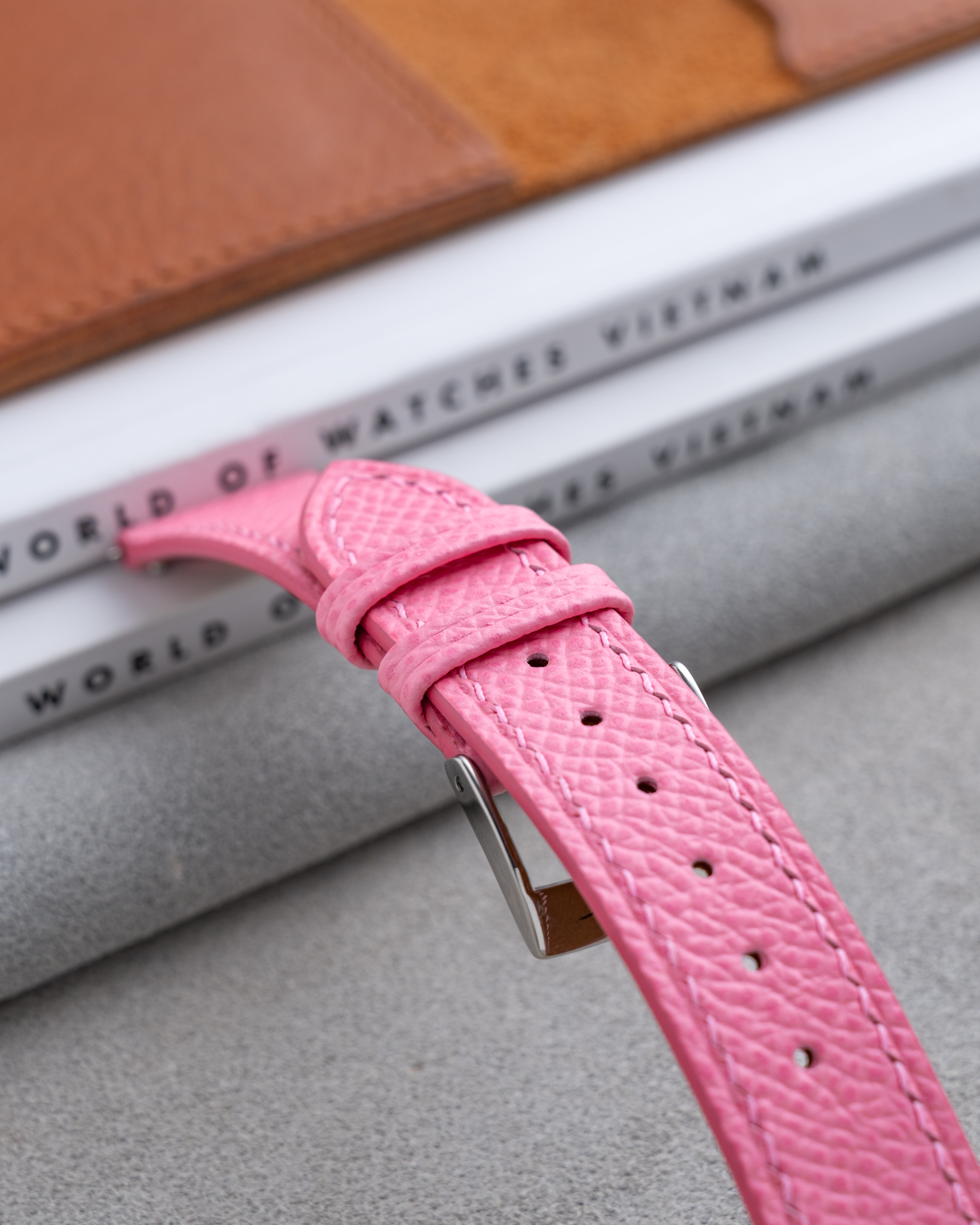 Pink Epsom Slim Strap 8 Pink Epsom Slim Strap2