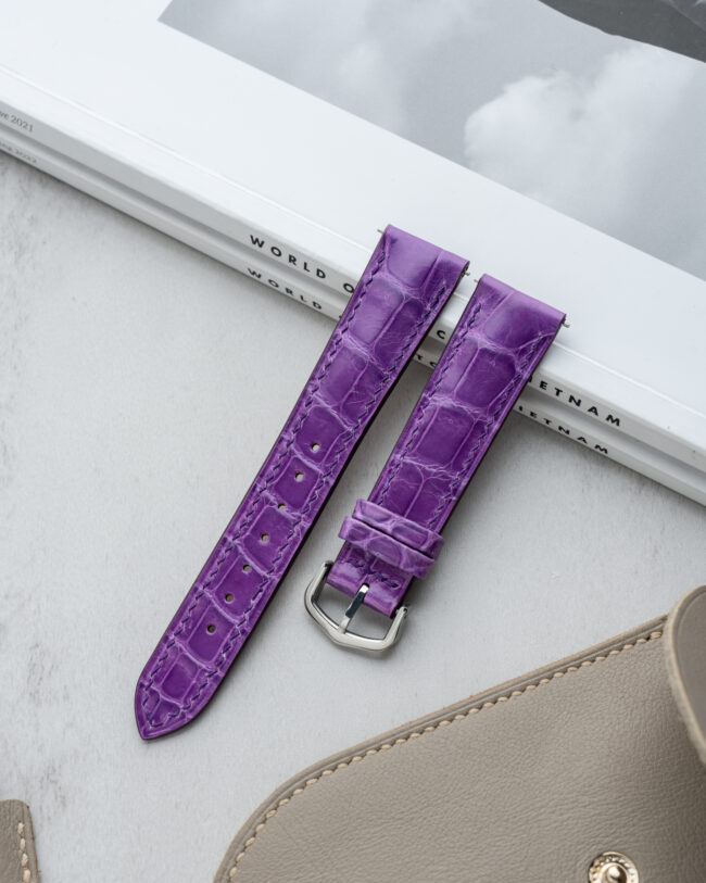 Glossy Purple Alligator Signature Strap for Cartier Tank