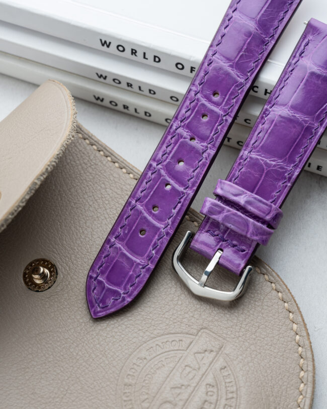 Glossy Purple Alligator Signature Strap for Cartier Tank1