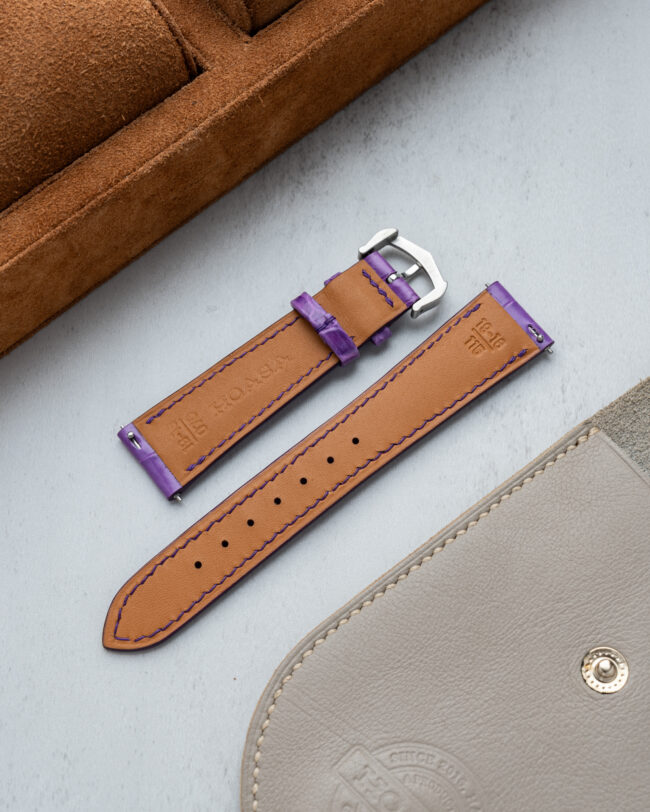 Glossy Purple Alligator Signature Strap for Cartier Tank5