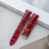 Glossy Red Alligator Signature Strap for Cartier Tank