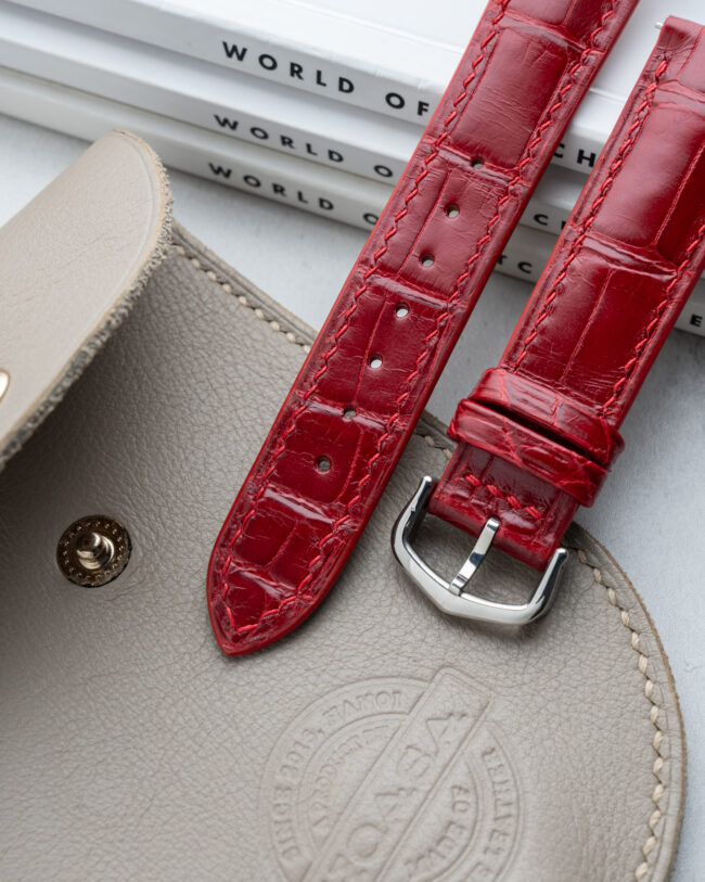 Glossy Red Alligator Signature Strap for Cartier Tank1