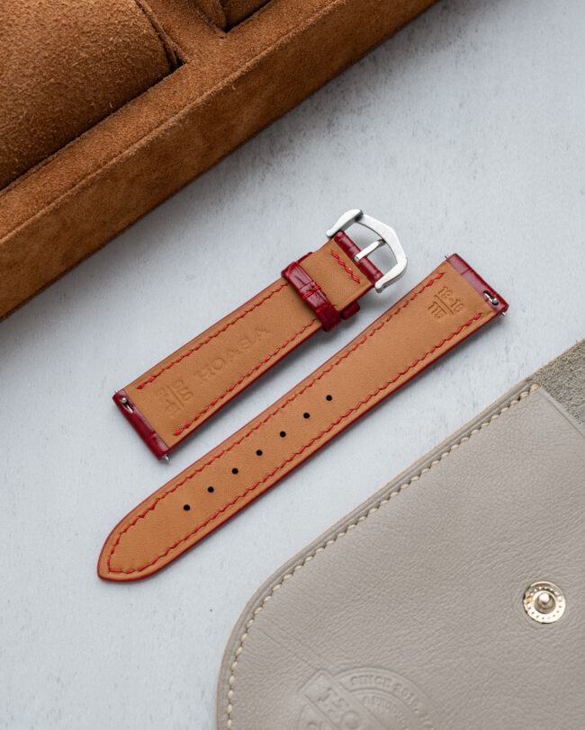 Glossy Red Alligator Signature Strap for Cartier Tank5