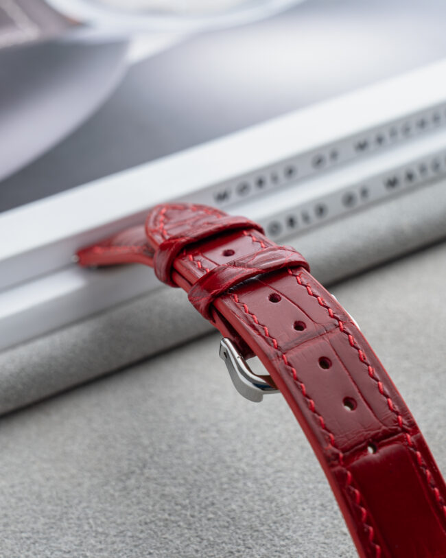 Glossy Red Alligator Signature Strap for Cartier Tank8