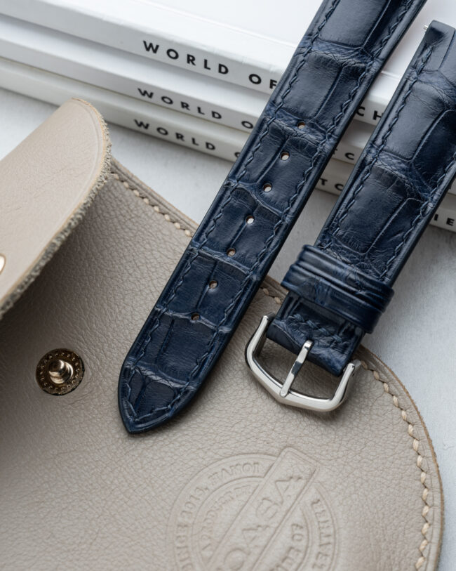 Matte Navy Alligator Signature Strap for Cartier Tank3