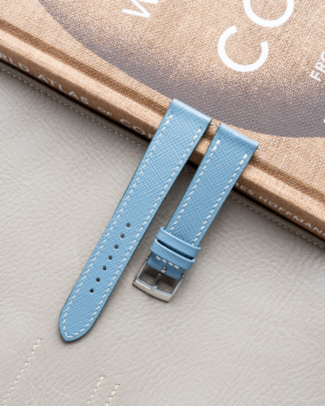 Baby Blue Saffiano Slim Strap