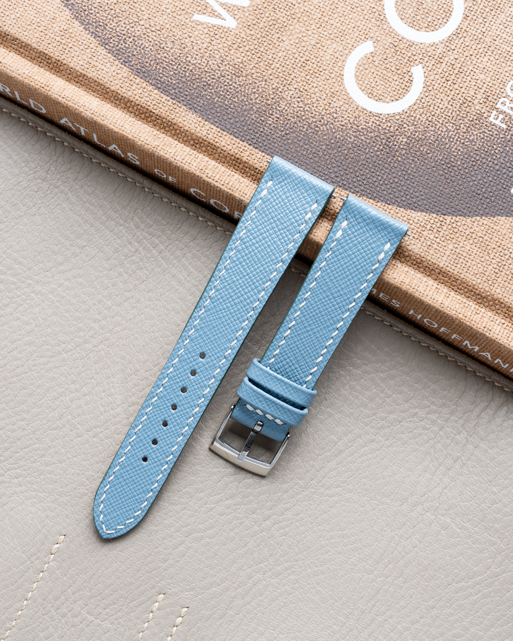 Baby Blue Saffiano Slim Strap Baby Blue Saffiano Slim Strap