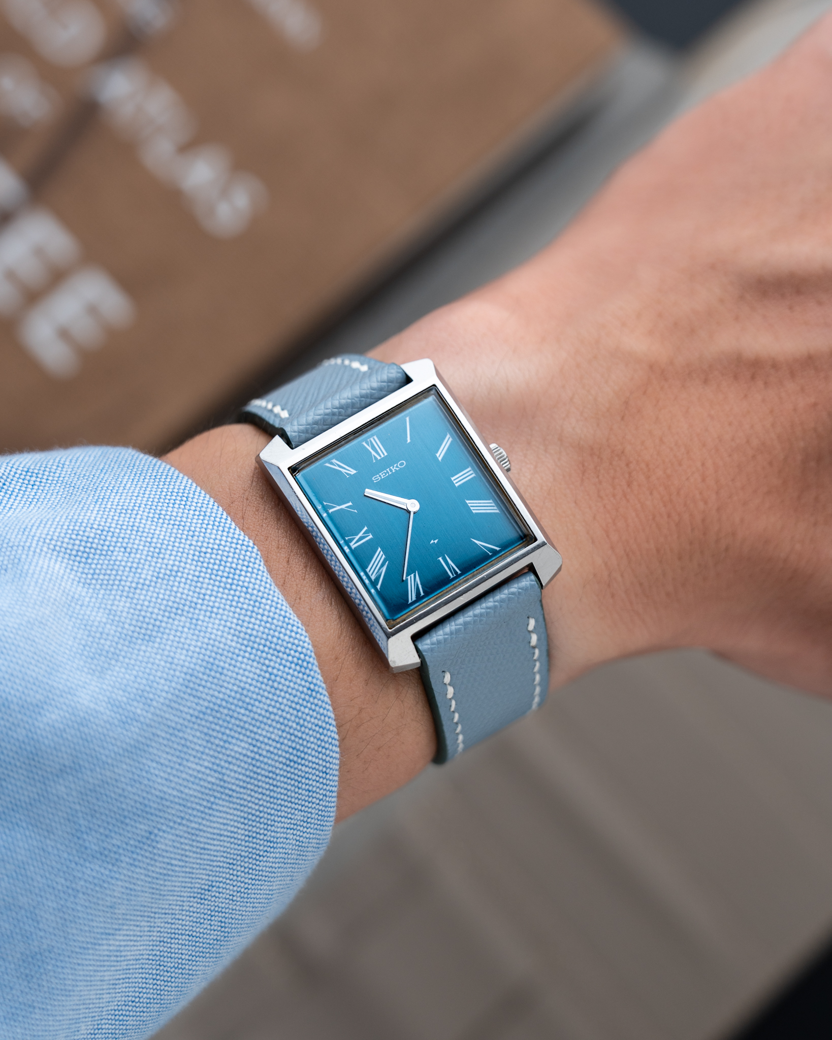 Baby Blue Saffiano Slim Strap6 Baby Blue Saffiano Slim Strap6