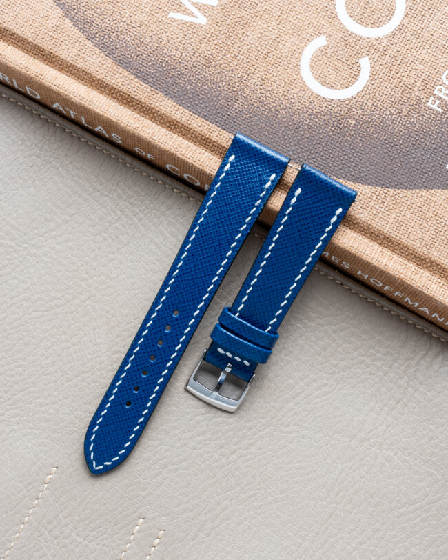 Blue Saffiano Slim Strap