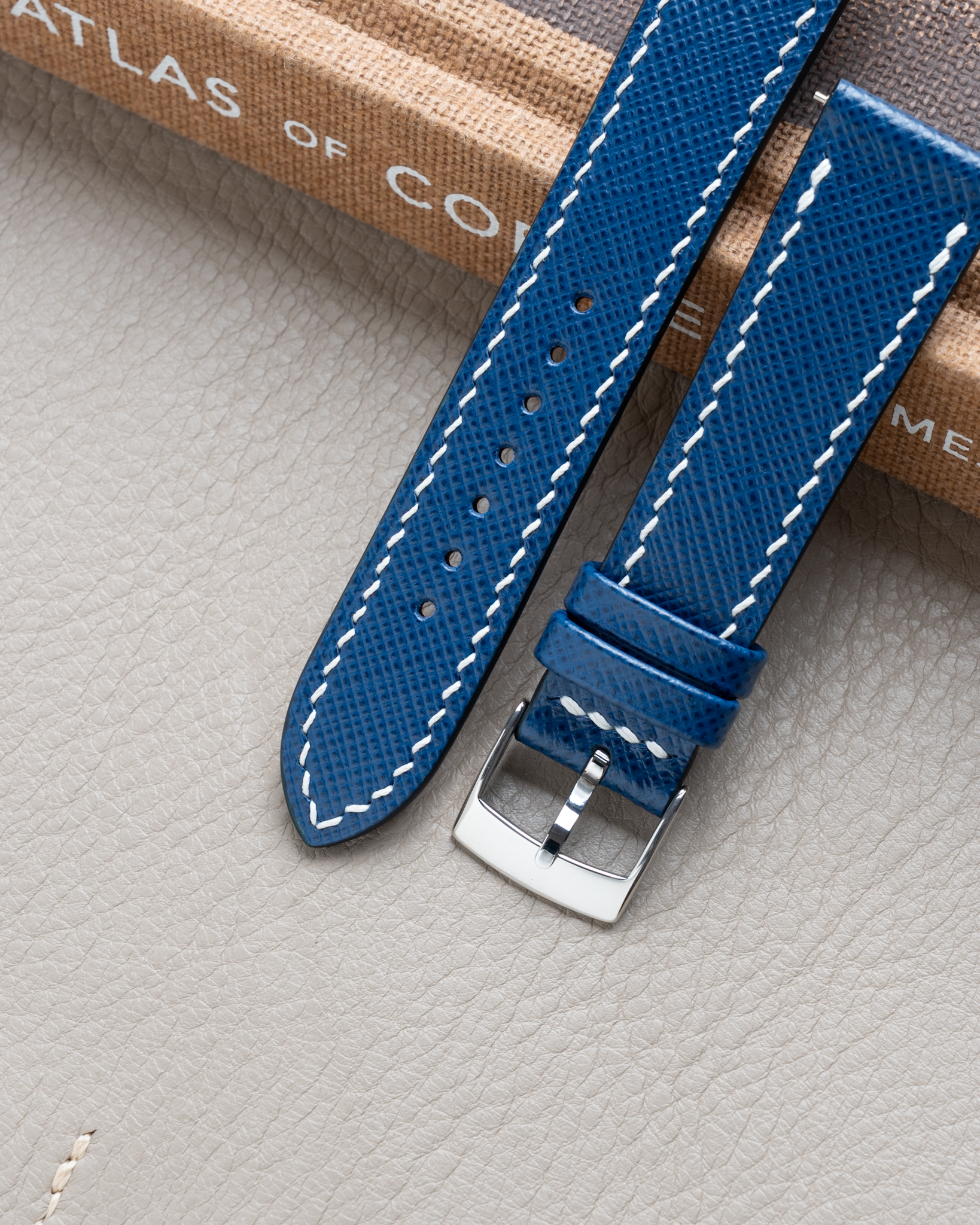 Blue Saffiano Slim Strap1 Blue Saffiano Slim Strap1