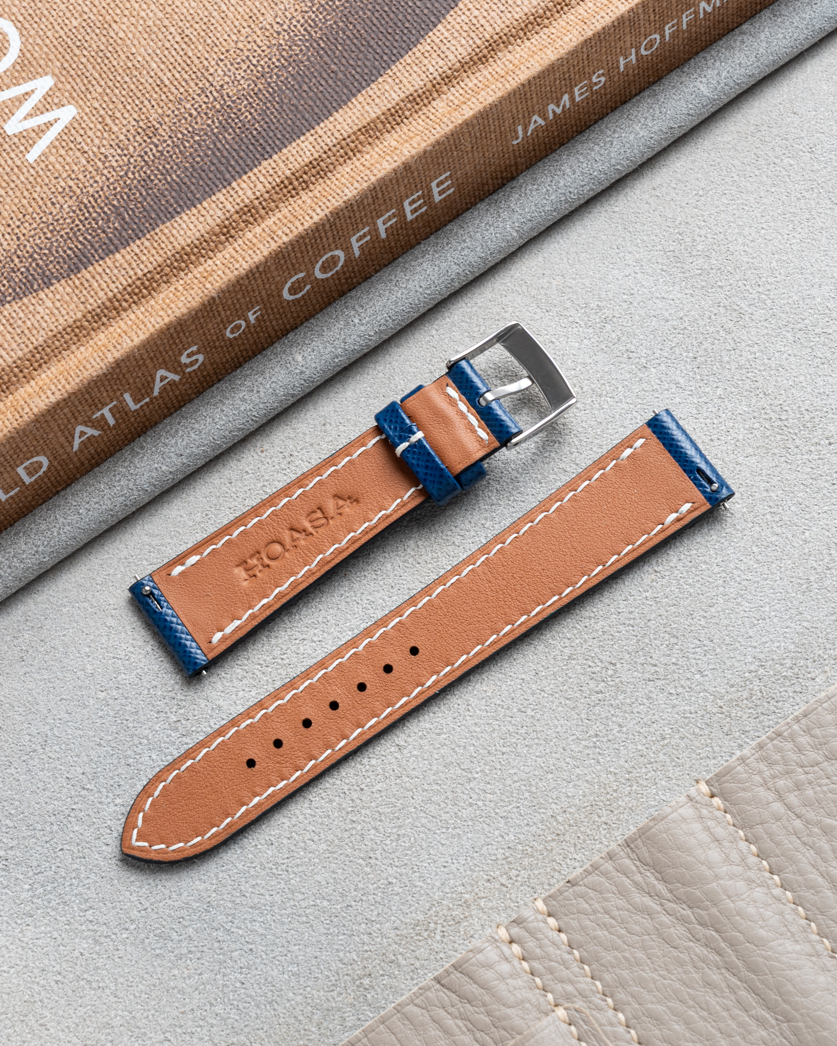 Blue Saffiano Slim Strap3 Blue Saffiano Slim Strap3