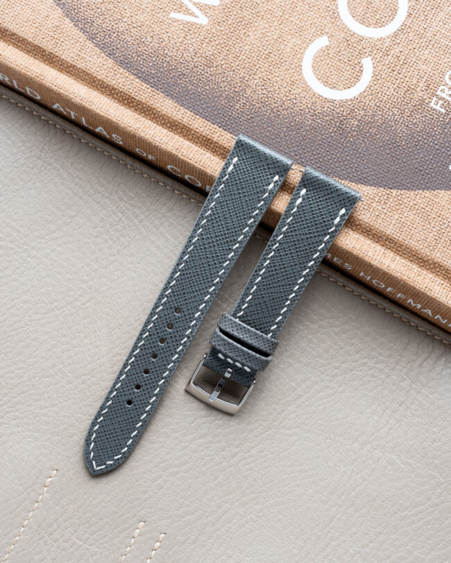 Dark Grey Saffiano Slim Strap