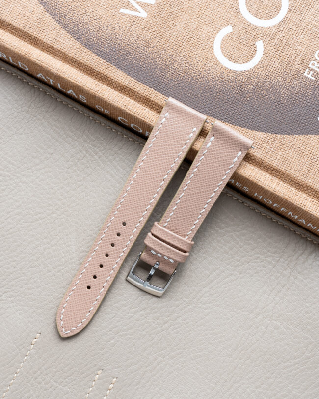 Dusty Pink Saffiano Slim Strap