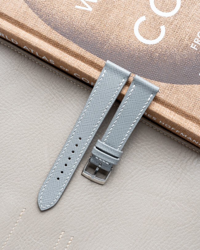 Grey Saffiano Slim Strap