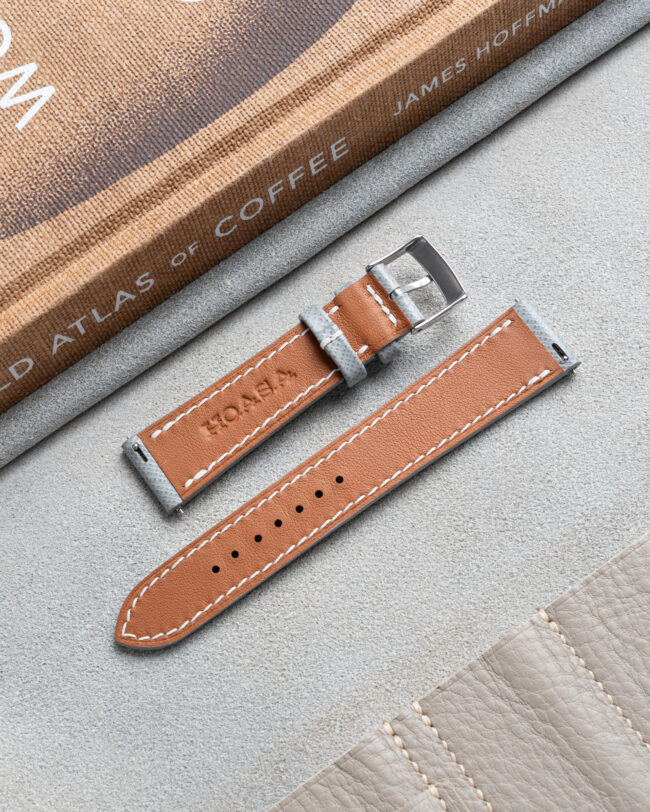 Grey Saffiano Slim Strap2