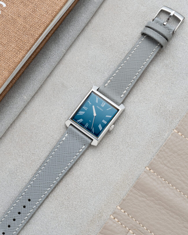Grey Saffiano Slim Strap3