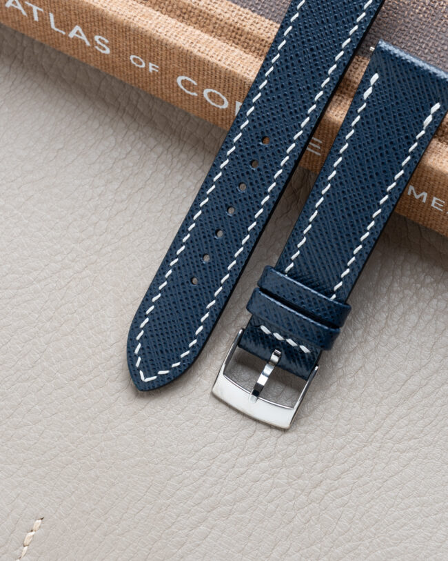 Navy Saffiano Slim Strap1