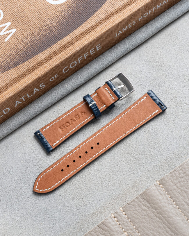 Navy Saffiano Slim Strap3
