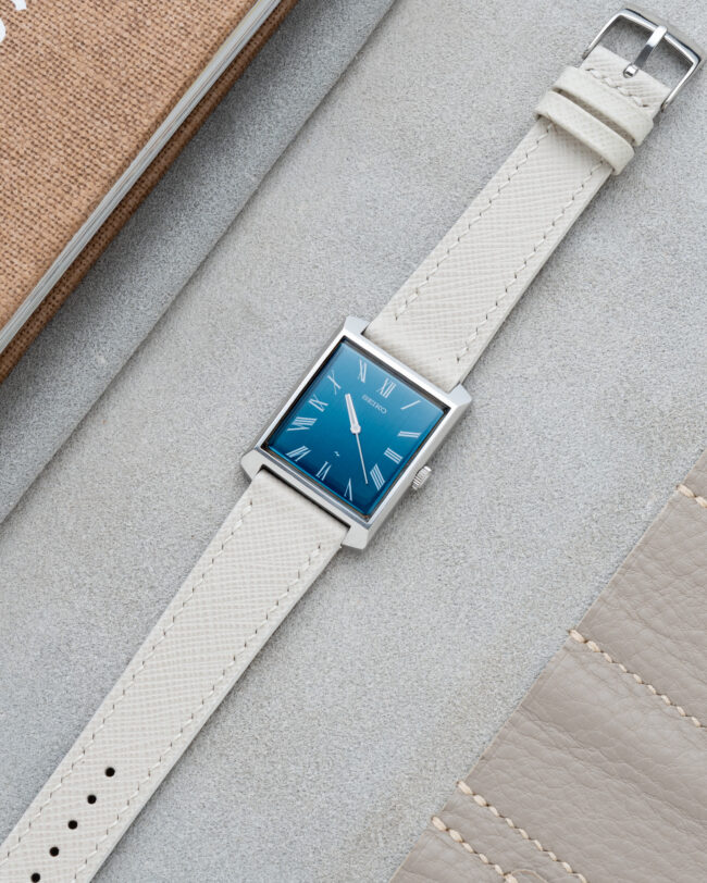 White Saffiano Slim Strap2