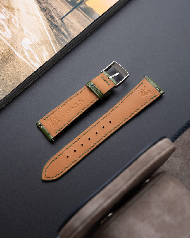 Glossy Moss Green Alligator Signature Strap1