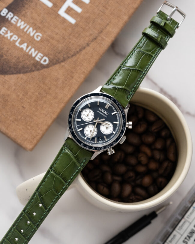 Glossy Moss Green Alligator Signature Strap 6 Glossy Moss Green Alligator Signature Strap5353