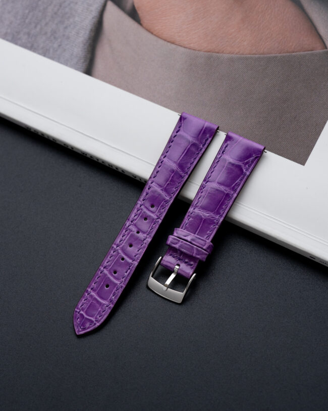 Glossy Pueple Alligator Signature Strap