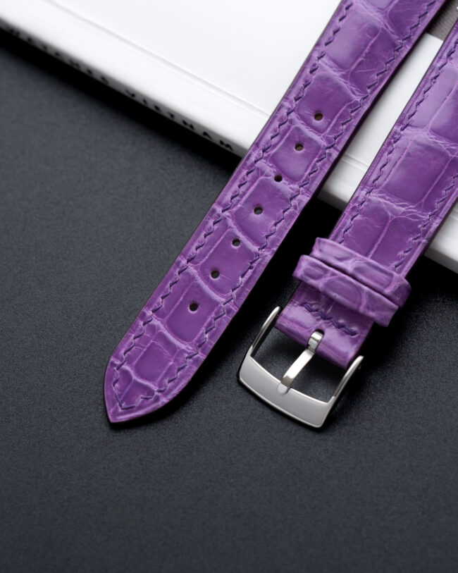Glossy Pueple Alligator Signature Strap1