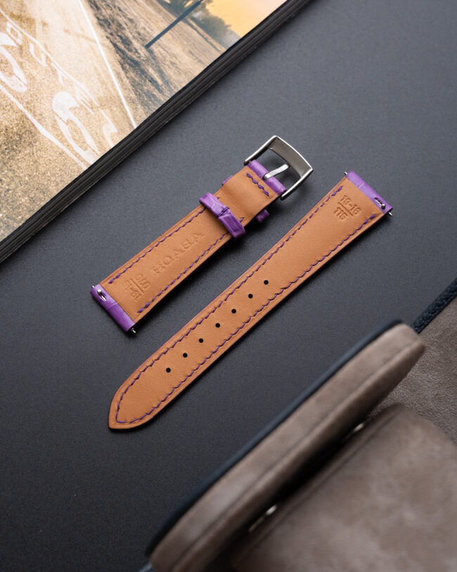 Glossy Pueple Alligator Signature Strap3