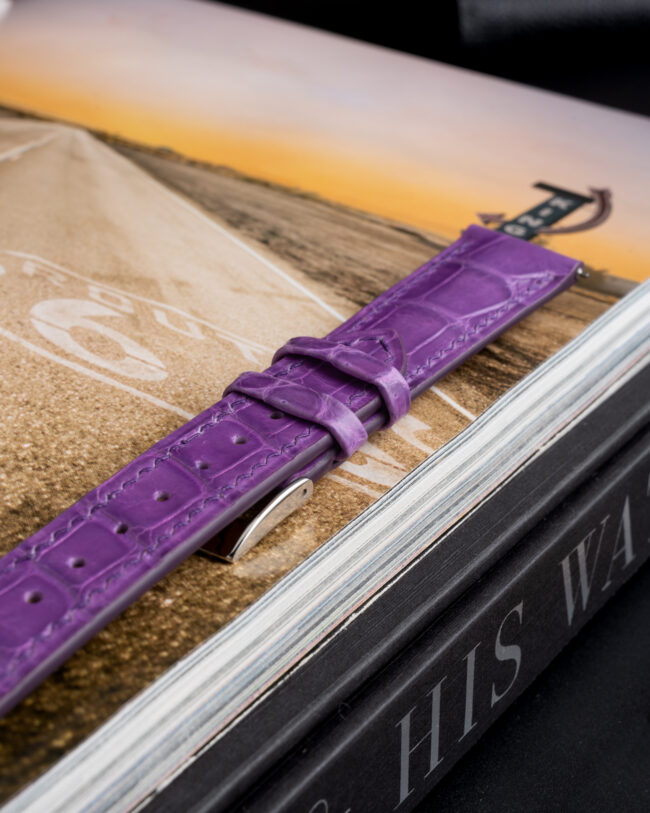 Glossy Pueple Alligator Signature Strap5