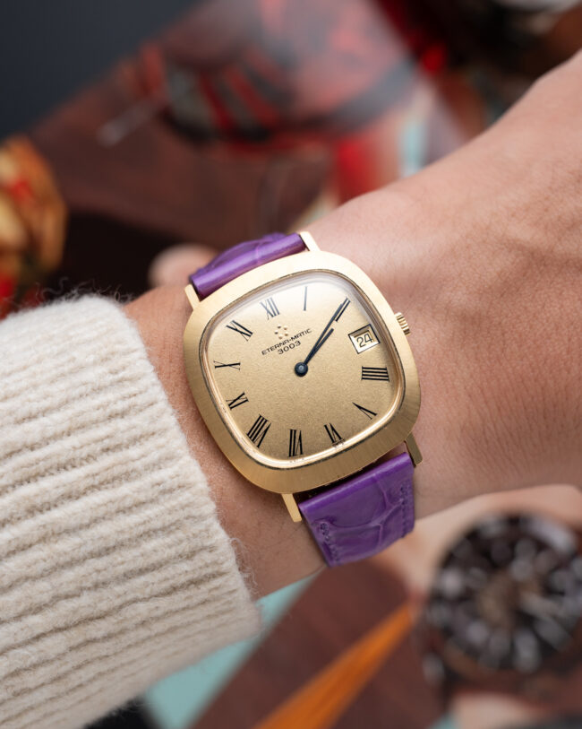 Glossy Pueple Alligator Signature Strap8
