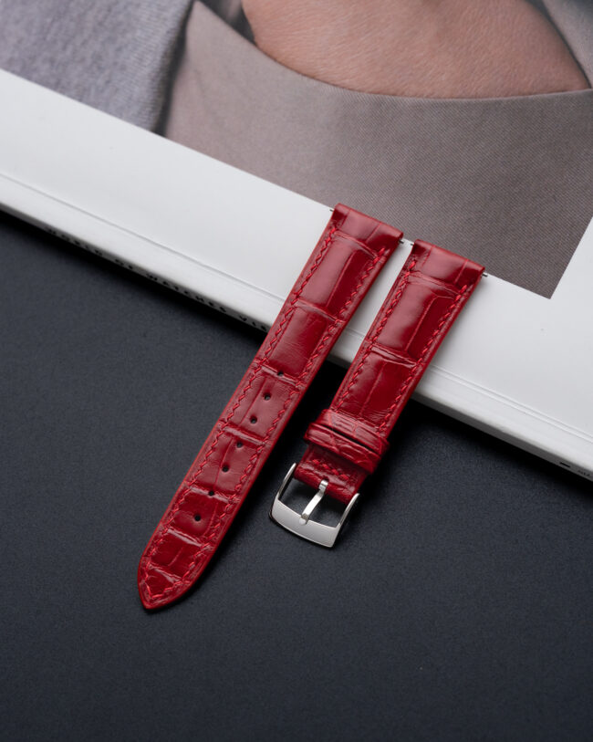 Glossy Red Alligator Signature Strap