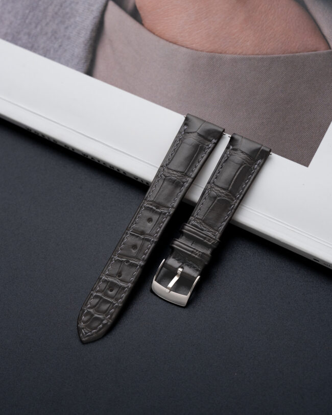 Matte Grey Storm Alligator Signature Strap