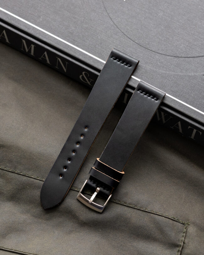 Black Horween Shell Cordovan Slim Strap