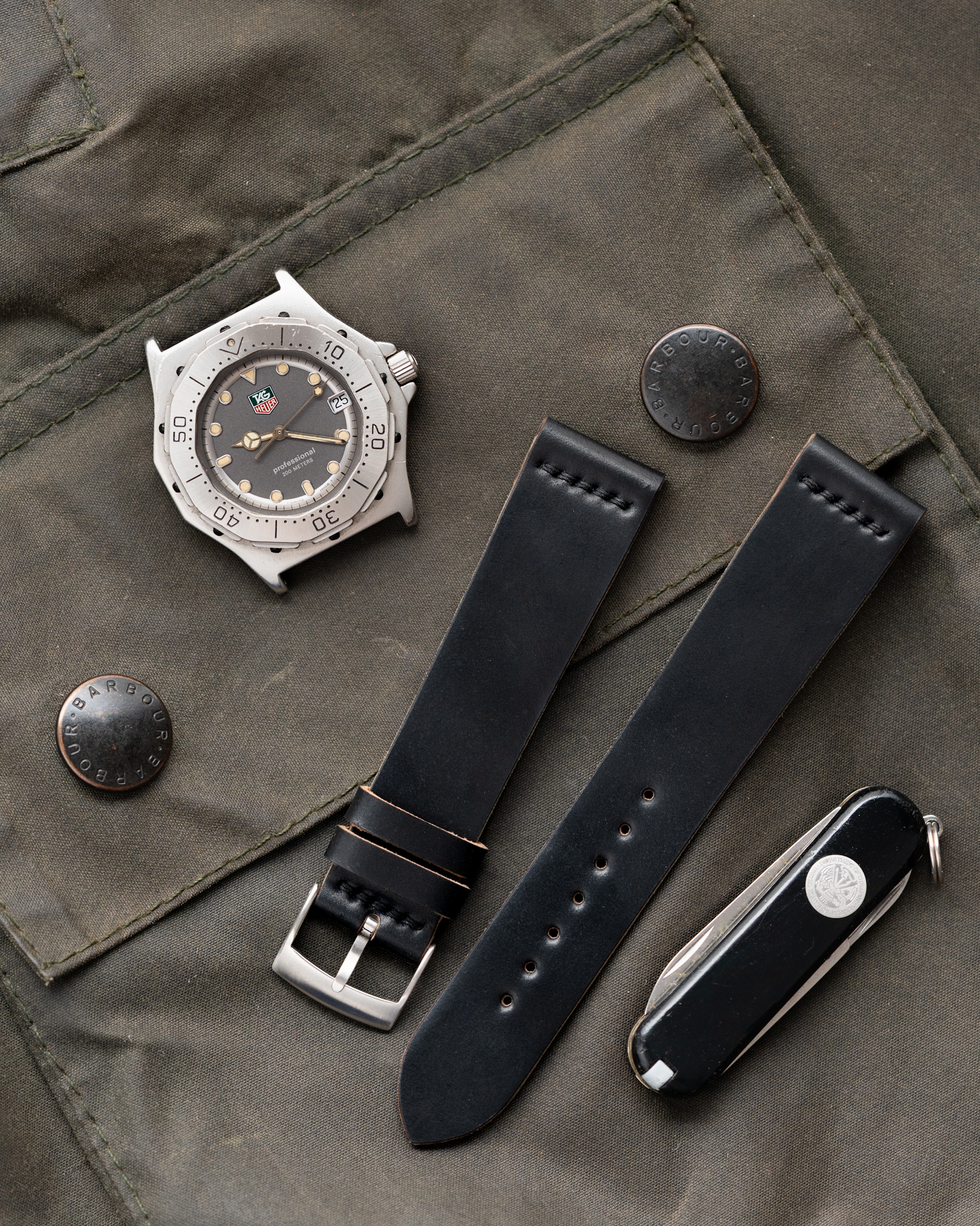 Black Horween Shell Cordovan Slim Strap1 Black Horween Shell Cordovan Slim Strap1